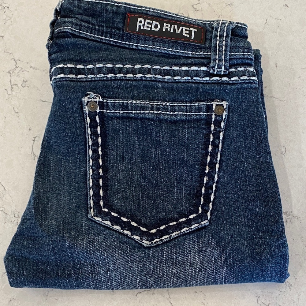Red Rivet Women's Dark Blue Denim Jeans